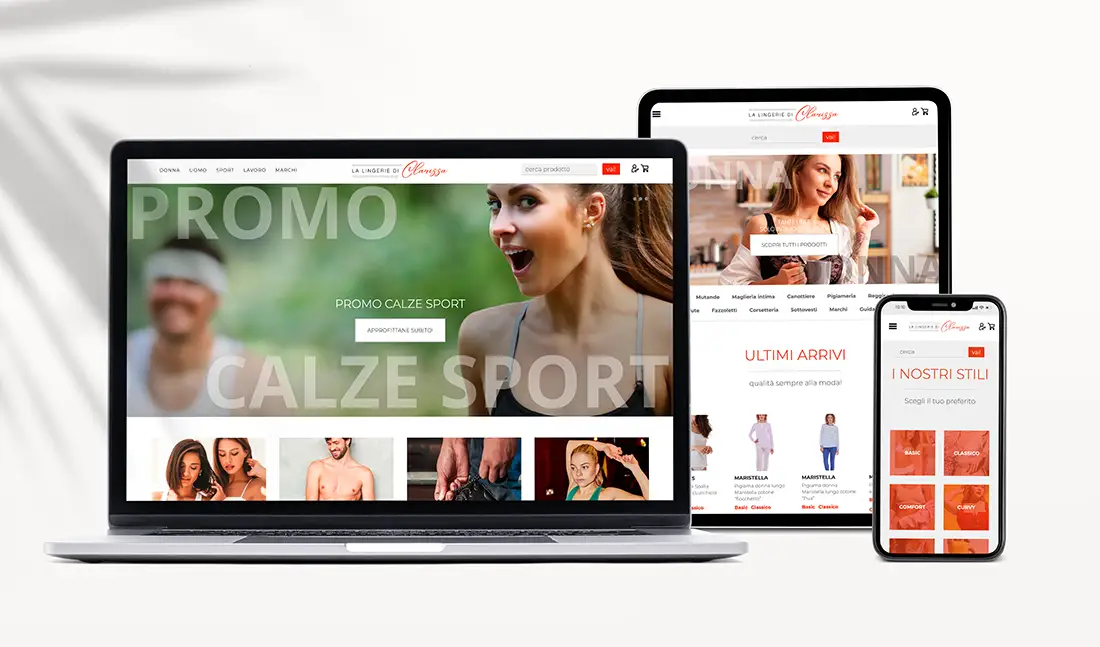 La Lingerie di Clarissa, sito web ecommerce responsive