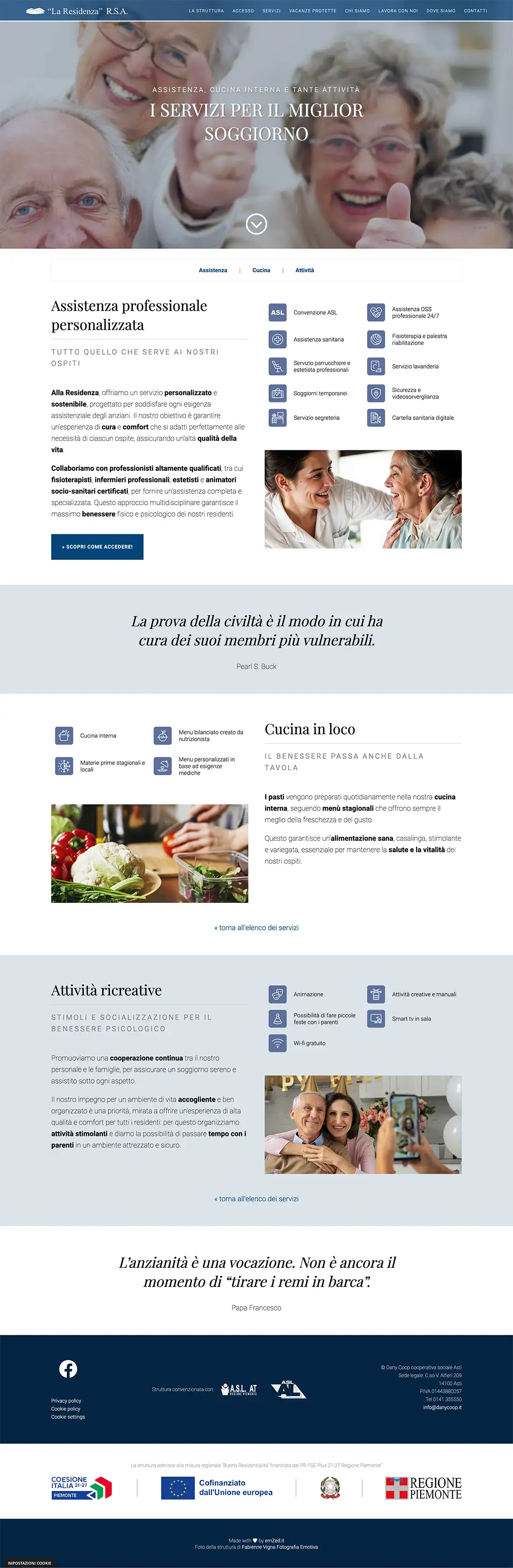 RSA La Residenza sito web responsive